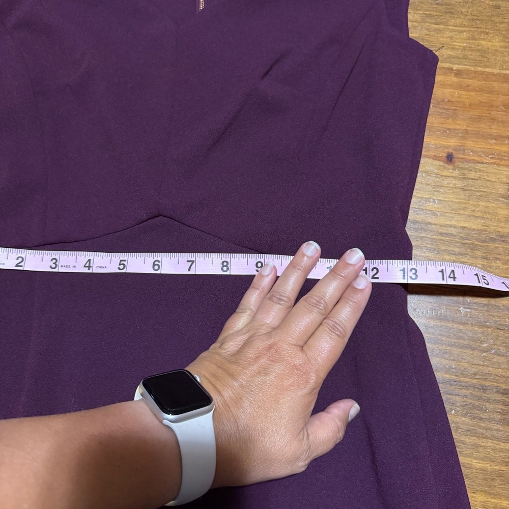 Ivanka Trump Sheath Dress V-Neck Sleeveless Zip 2 Burgundy Professional Office - Picture 10 of 11